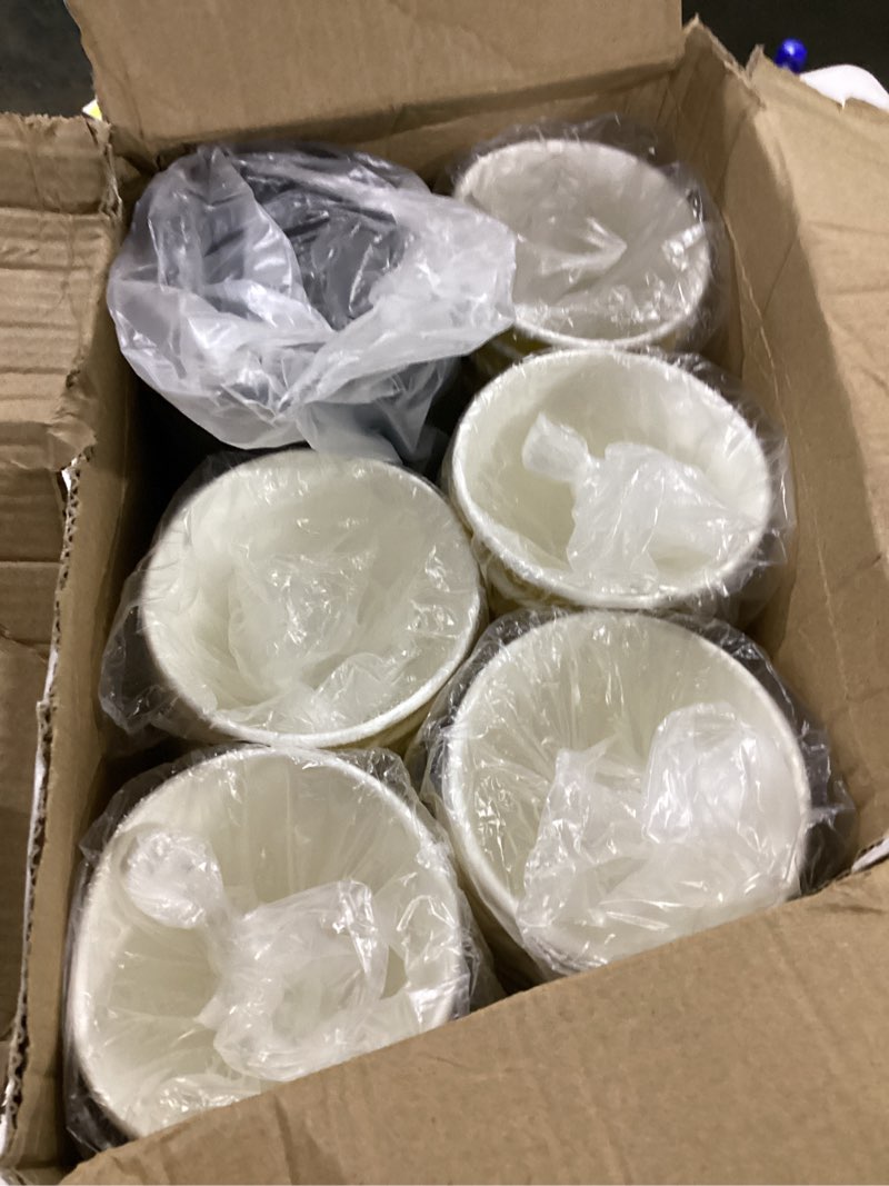 Condition photo showing Good Condition for lamosi 100 pack 16 oz insulated disposable paper coffee cups with lids | to go coffee cups with lids, corrugated ripple wall cup for hot drink (champagne) 16oz-100pack