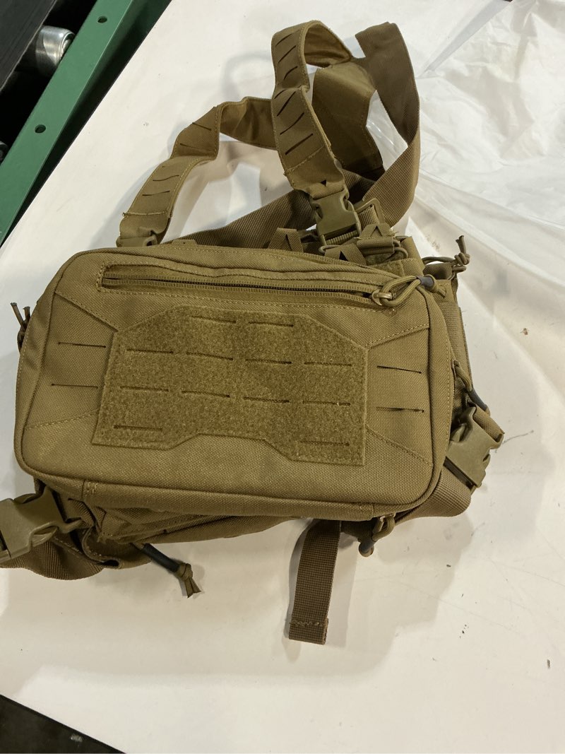 Condition photo showing Good Condition for YAKEDA Tactical Chest Mini Rig Vest with Magazine Pouch Adjustable Detachable Laser-cutting Molle Modular Chest Vest Tan