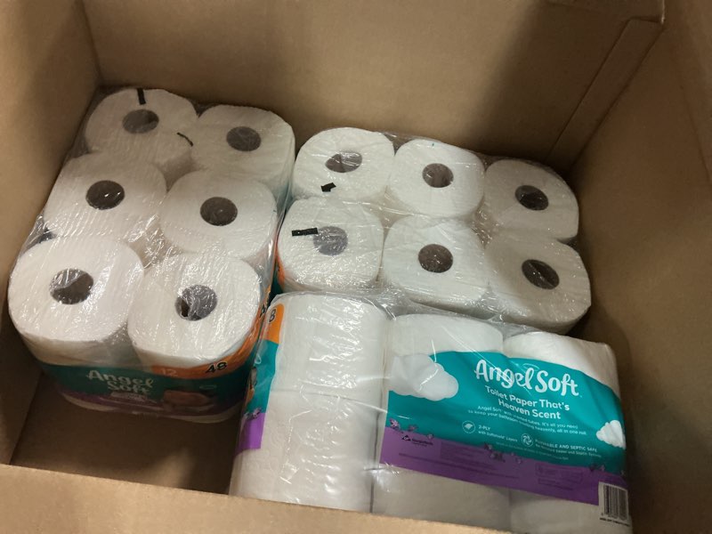 Condition photo showing New/Like New for 36  rolls Angel Soft Toilet Paper with Fresh Lavender Scented Tube, 8 Mega Rolls = 36  Regular Rolls, Soft and Strong Toilet Tissue Fresh Lavender Scented 40 sheet (Pack of 8)