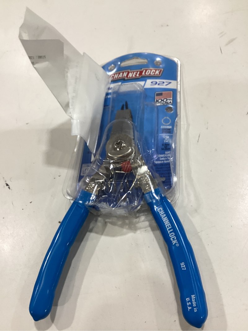 Condition photo showing As Is for 8 in. retaining ring pliers