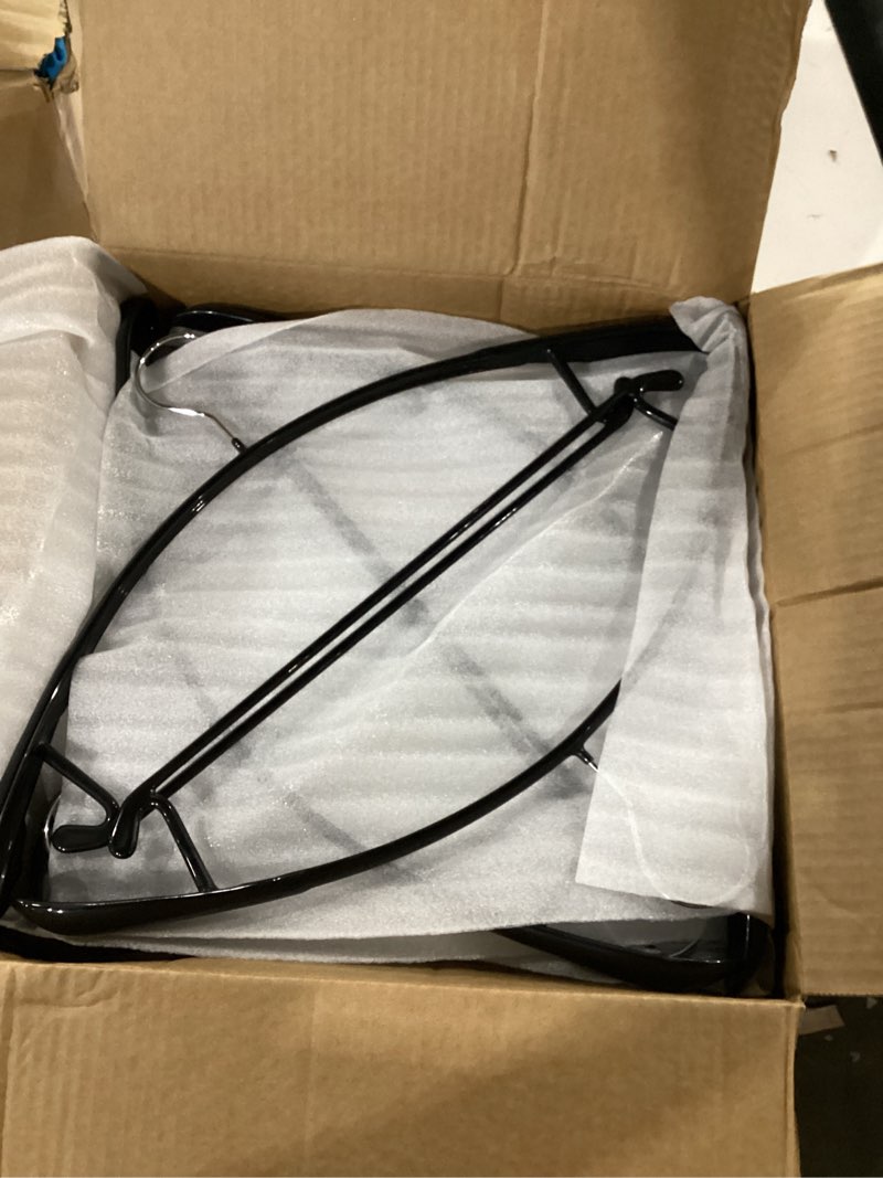 Condition photo showing Good Condition for nature smile non slip pvc coating sweater hangers,dress suit coat hangers,wide shoulder bump free golf t shirts clothes hangers (black color 10 pack) black wide shoulders pack 10