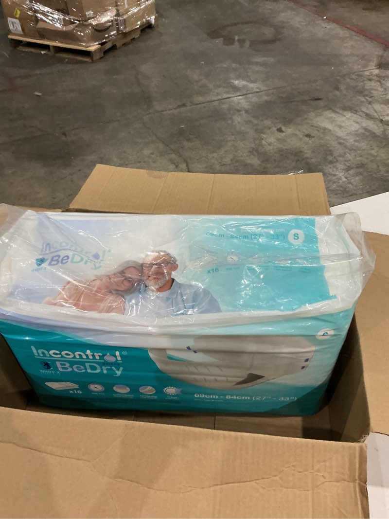 Condition photo showing Good Condition for incontrol bedry premium incontinence tabbed briefs - unisex - maximum absorbency disposable diapers - (small, 16 count) small (16 count)
