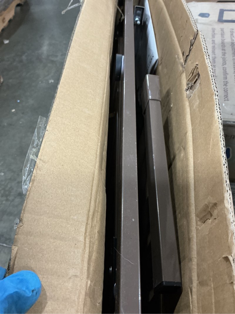 Condition photo showing As Is for mom's choice-grownsy baby gate for stairs, 30.5"-48.4" pressure mounted baby gate for top of stair&doorway with v-shaped rods, anti-trip pedal,wide stairs dog gate easy install w/red reminder,brown brown 29"-48"*30"