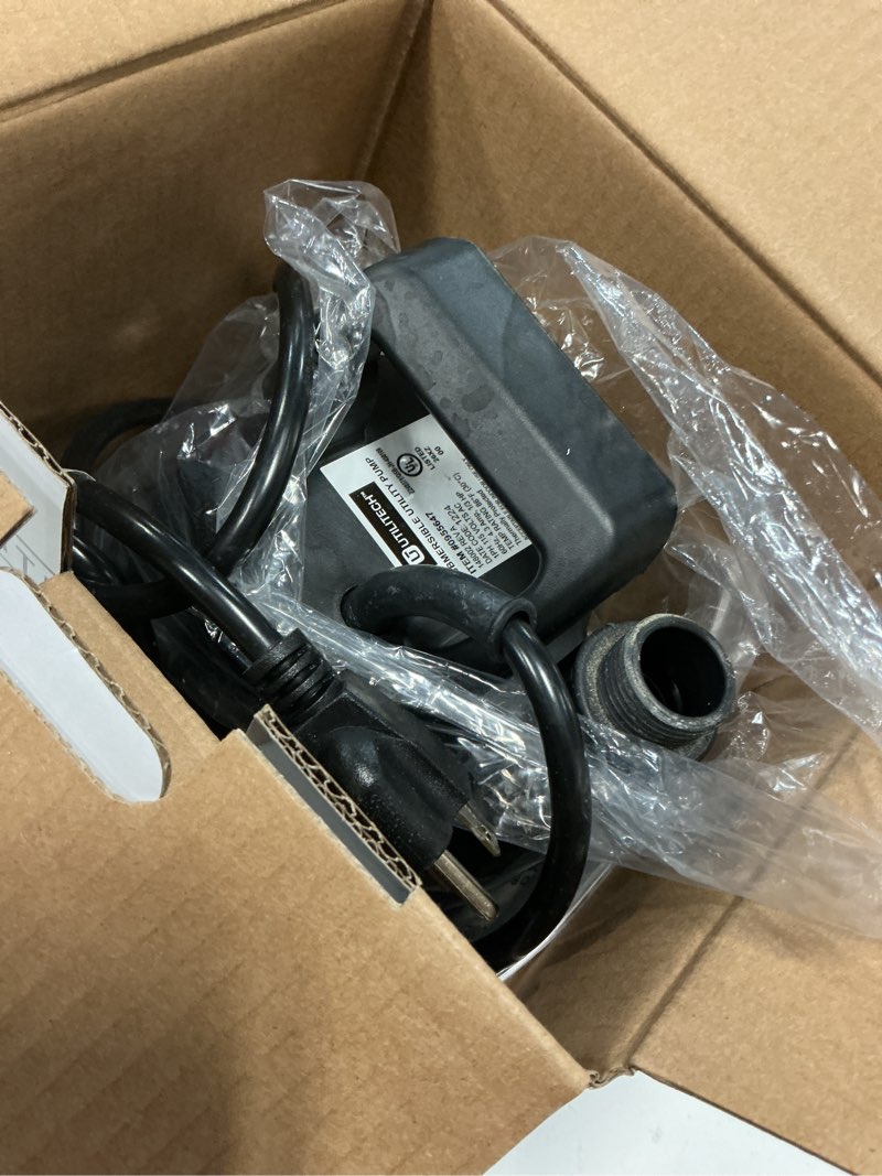 Condition photo showing As Is for utilitech 1/3-hp 115-volt 30-gpm thermoplastic submersible utility pump
