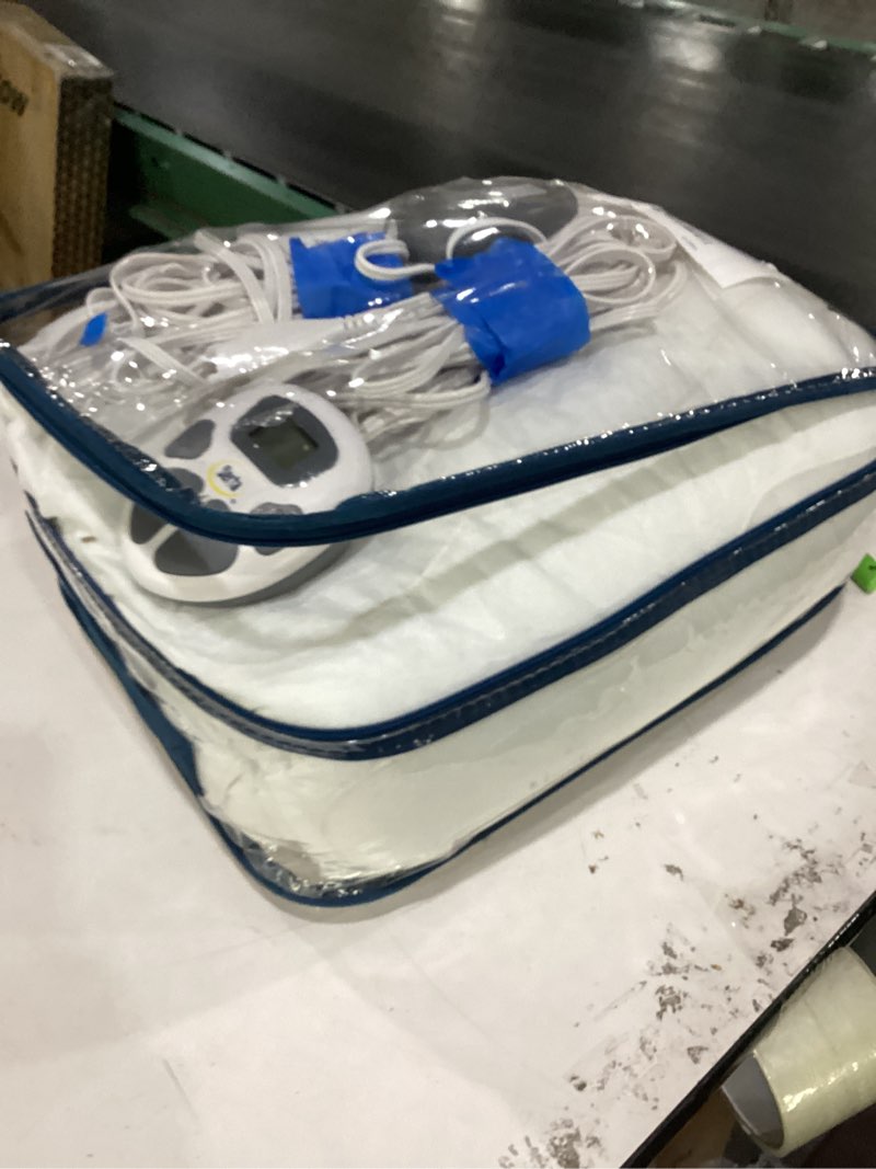 Condition photo showing As Is for Serta Heated Mattress Pad Cal King Size - Electric Mattress Pad, 10 Heat Setting Controller, Auto Shut Off Timer, Deep Elastic Pocket, Up to 17" Mattress, ETL Certified, Machine Wash, Cal King, White California King