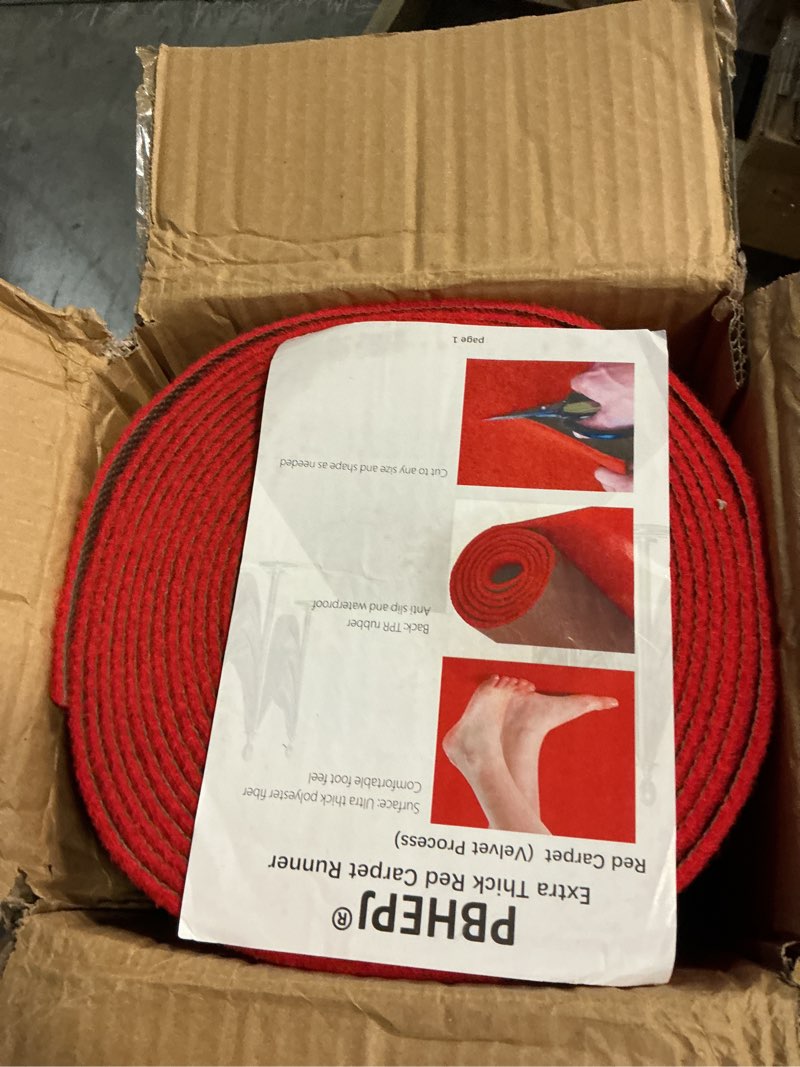 Condition photo showing Good Condition for pbhepj 3ft x 30ft extra thick red carpet runner for party & hollywood, festival celebration, wedding, graduation ceremony, award ceremony, vip reception, heavy-duty, non-slip tpr rubber