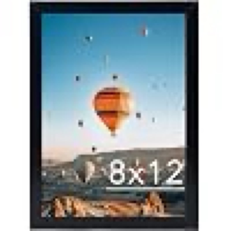 jcjmy 8x12 picture frame black for wall hanging or tabletop, wall mounting horizontally or vertically, 8 x 12 wall gallery poster photo frame with shatter resistant plexiglass, black