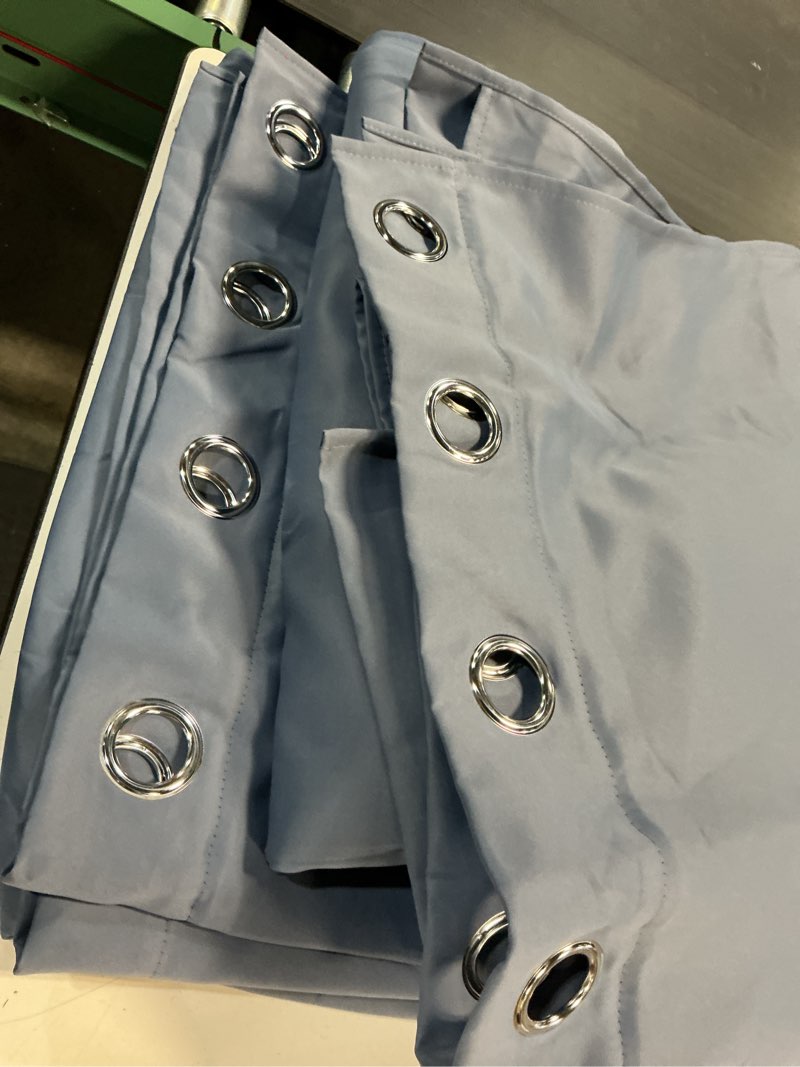 Condition photo showing Good Condition for nicetown sound barrier 100% blackout divider curtains 84", noise, heat and cold blocking drapes with felt fabric lining for nursery/daytime sleep/bedroom (stone blue, 2 pcs, 52" wide) stone blue 52"w x 84"l (pack of 2)