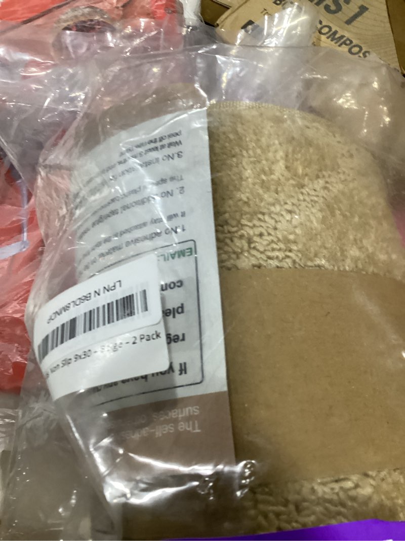 Condition photo showing As Is for 9"x30" stair treads for wooden steps indoor, 2pcs non slip peel and stick carpet stair treads, washable & reusable self adhesive stair runner rug for kids elders pets - beige 9"x30" beige 2