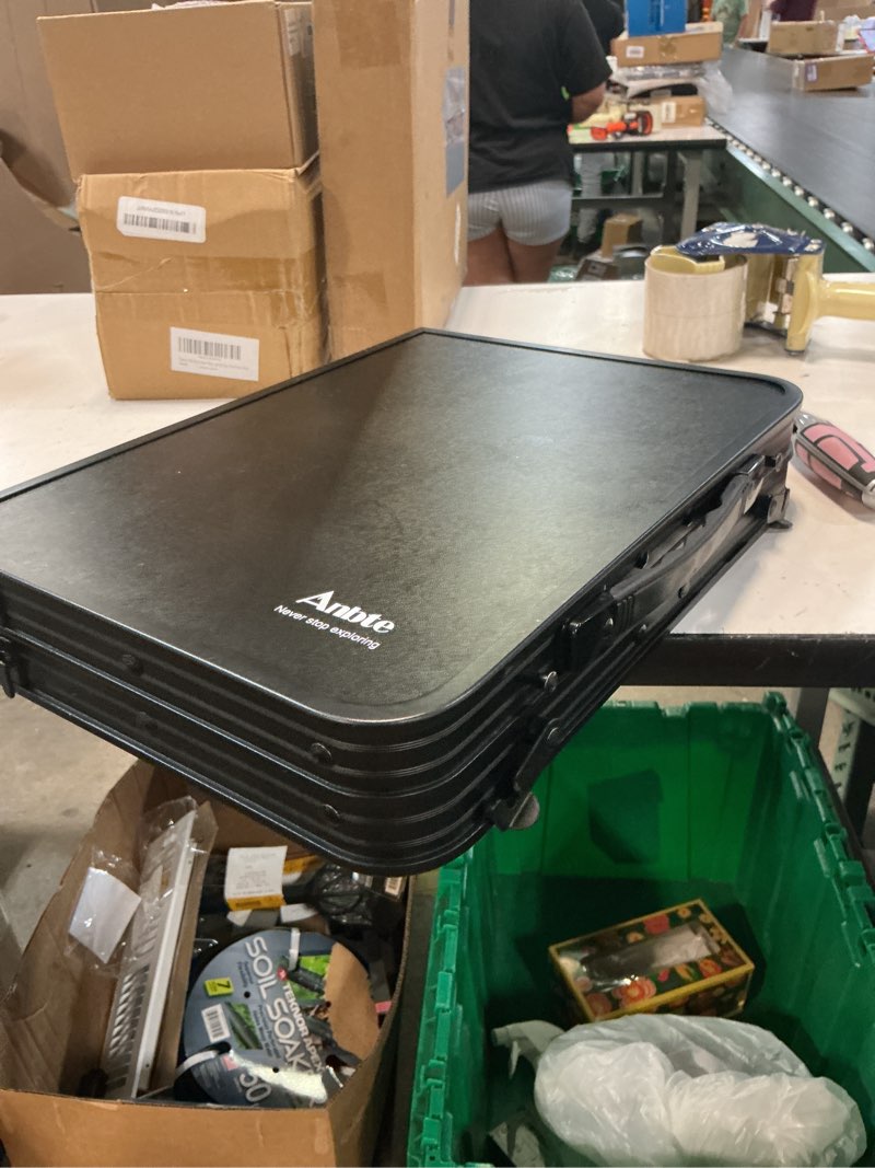 Condition photo showing New/Like New for anbte folding camping table, portable folding camping table 59 x 41 x 25.4/51/70 adjustable height aluminium waterproof rustproof for outdoor/indoor picnic beach