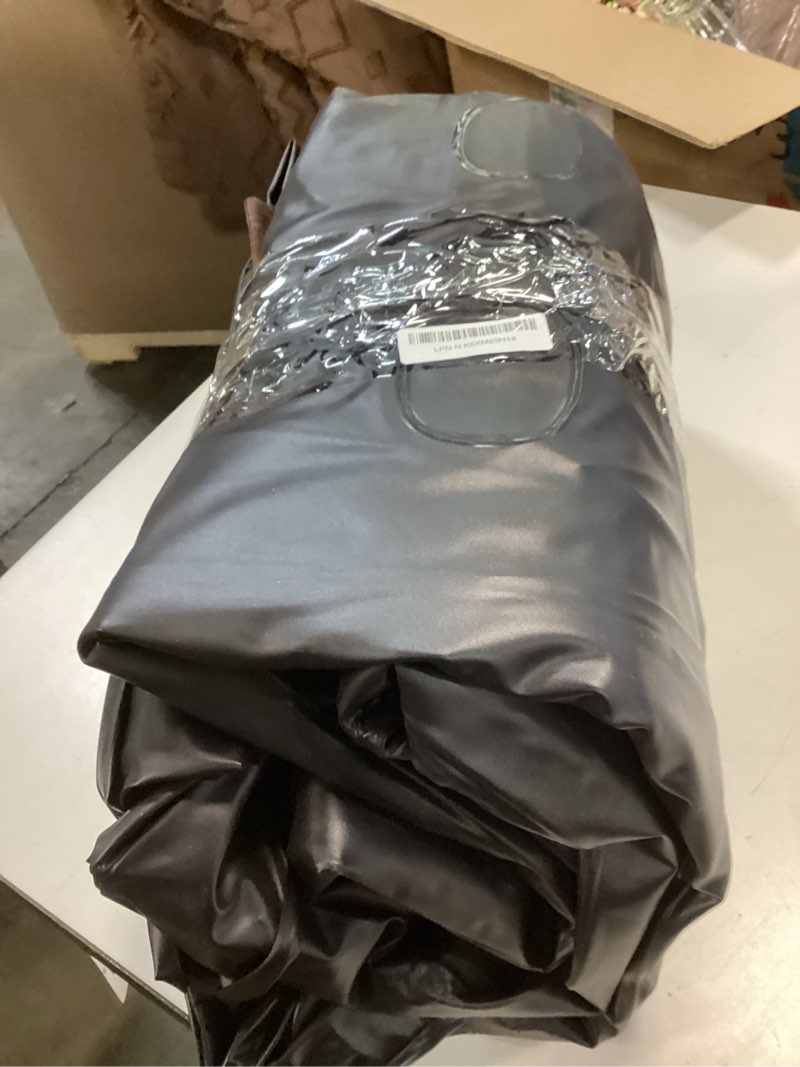 Condition photo showing As Is for Queen Air Mattress Queen with Built in Pump 16" Double Height Inflatable Mattress with Soft Flocked Top & Carry Bag Adjustable Blow Up Mattress Portable Air Bed for Guest Indoor Queen 16 Inches - Gray & Black