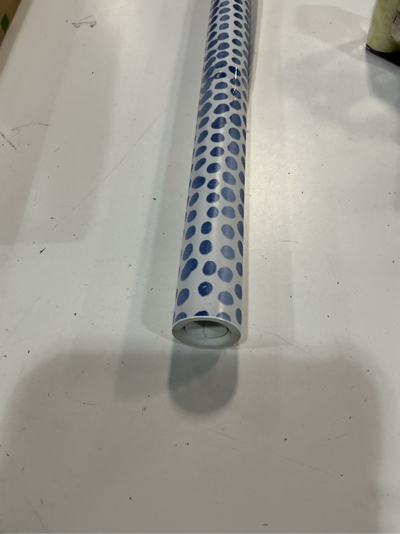 Condition photo showing New/Like New for Tempaper Blue Moon Moire Dots Removable Peel and Stick Wallpaper, 20.5 in X 16.5 ft, Made in the USA