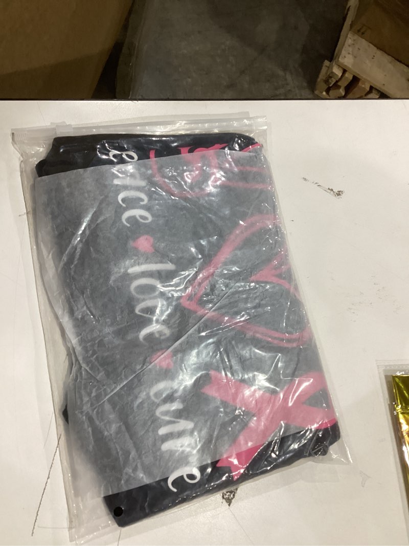 Condition photo showing New/Like New for Breast Cancer Awareness Shirts for Women Pink Ribbon T-Shirt Peace Love Cure Pink Leopard Heart Tee Tops Black Medium