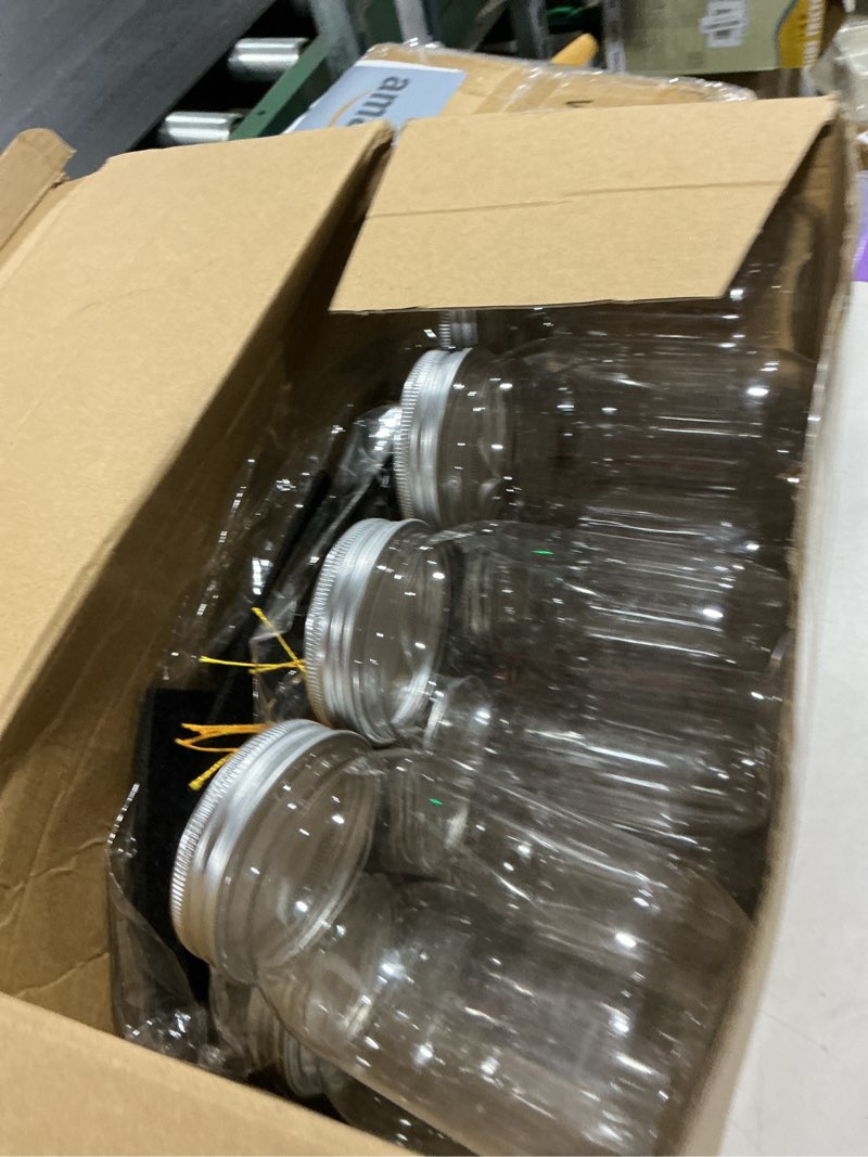 Condition photo showing Good Condition for amyhill 16 sets black graduation cap candy jar 12 oz plastic mason jars candy containers for class of 2026 table centerpieces graduation party favors black 16