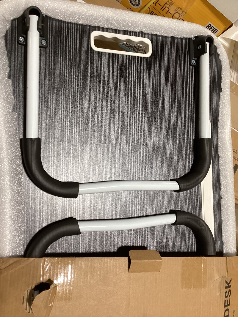 FISYOD Foldable Laptop Table, Portable Lap Desk Bed Table Tray, Laptop Stand with Cup Holder & Table