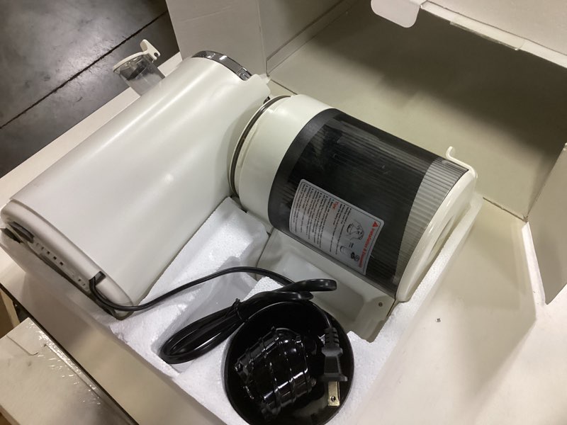 Condition photo showing As Is for Juicer Machines, 2-in-1 Cold Press Juicer for Juice & Sorbet, suit for Vegetable and Fruit with 5-Inch Wide Chute, Powerful Masticating//High-Yield High Nutrients/Rev Mode/Easier Clean (Off-white)