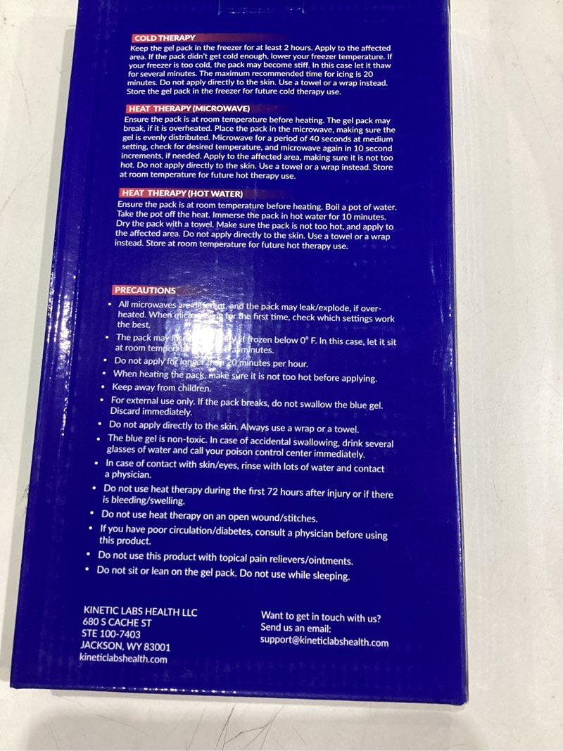 Condition photo showing Good Condition for Reusable Gel Ice Packs for Injuries by Kinetic Labs (2 Pack) - Hot Cold Packs for Injuries 12" x 6" - Flexible Ice Packs for Back Head Knee Shoulder Neck Ankle Elbow Feet Headaches Surgery (X-Large) X-Large (Pack of 2)