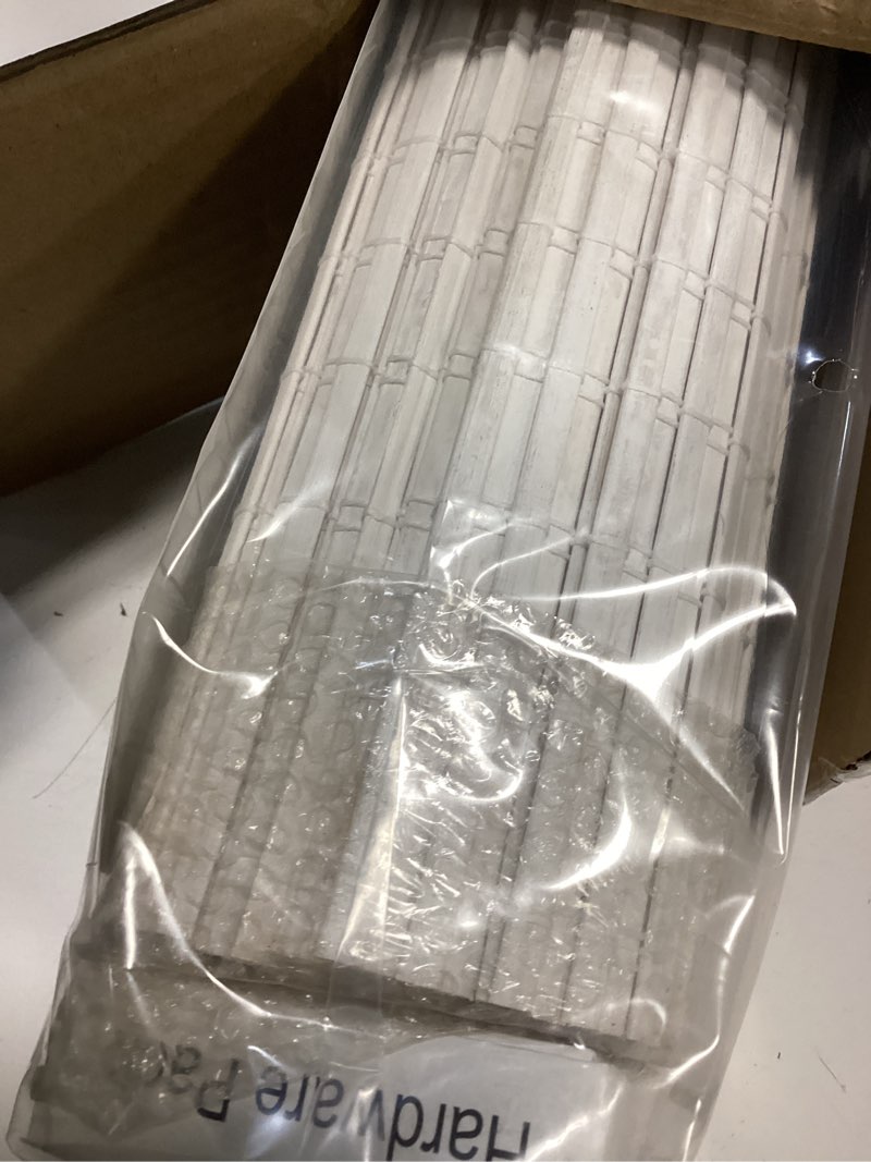 Condition photo showing Good Condition for lazblinds cordless bamboo roman shades, privacy blinds for interior windows, room darkening roll up bamboo blinds for home & patio, 25.5" w x 64" h, alpine ivory alpine ivory 25.5" w x 64" h