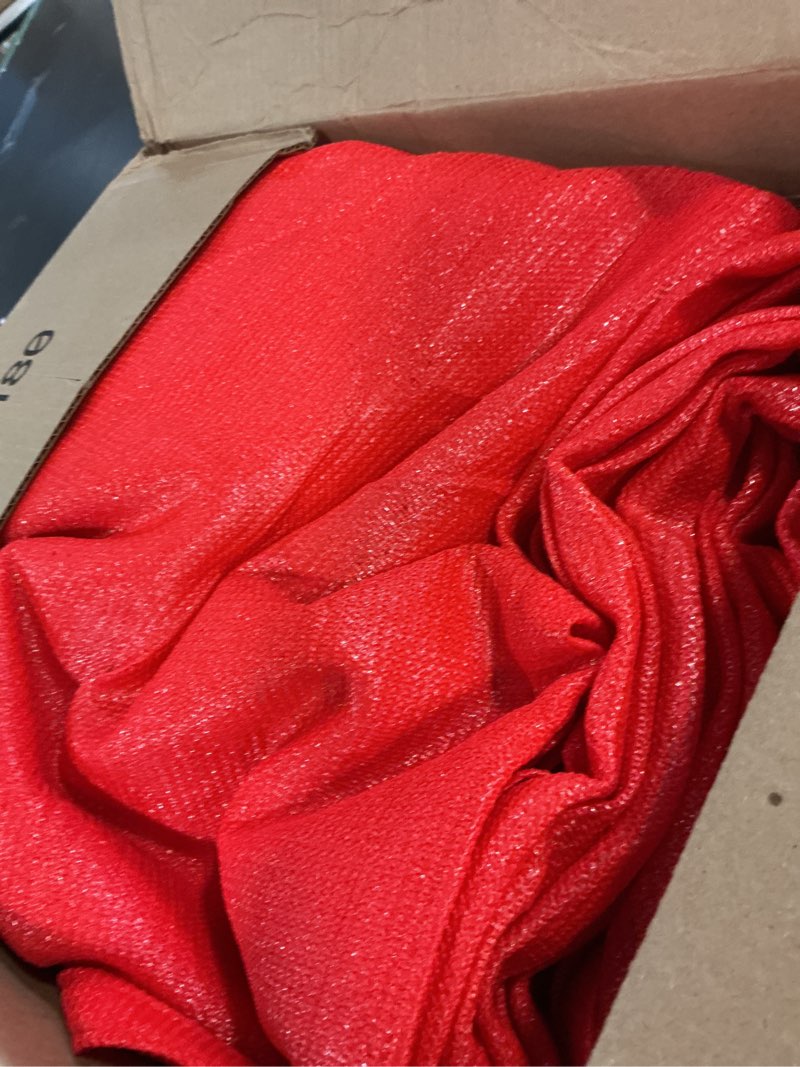 Condition photo showing As Is for colourtree 16' x 20' red rectangle ctapr1620 sun shade sail canopy mesh fabric uv block - commercial heavy duty - 190 gsm - 3 years warranty