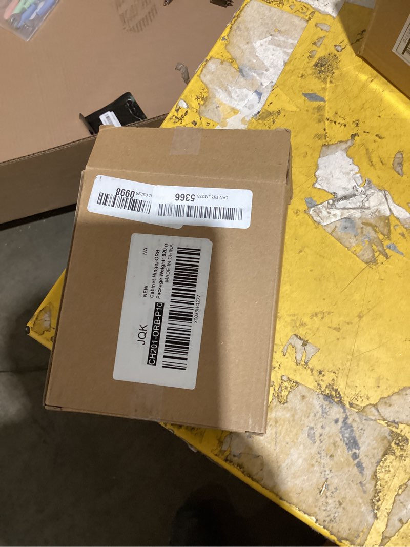 Condition photo showing As Is for jqk 3/8 inch inset cabinet door hinges oil rubbed bronze, 10 pack 5 pairs flush face mount cupboard self-closing kitchen cabinet hardware hinges with door bumper, ch201-orb-p10 10 pack/5 pairs oil rubbed bronze