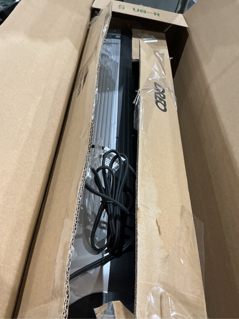 Condition photo showing As Is for dreo tower fan for bedroom, 25ft/s velocity quiet floor fan, 90° oscillating fans for indoors with 4 speeds, 4 modes, 8h timer, bladeless fan, standing fans, silver, nomad one (dr-htf007)