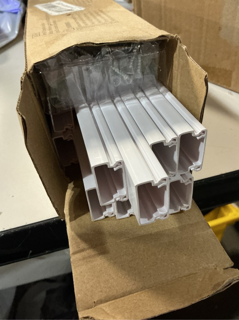 Condition photo showing Good Condition for delamu cord hider, 157in wire covers for cords on wall, premium cable hider cord covers for wires, cable management wire hiders for tv, cable raceway kit, w0.95 h0.55in, white white 157in l x 0.95in w x 0.55in h