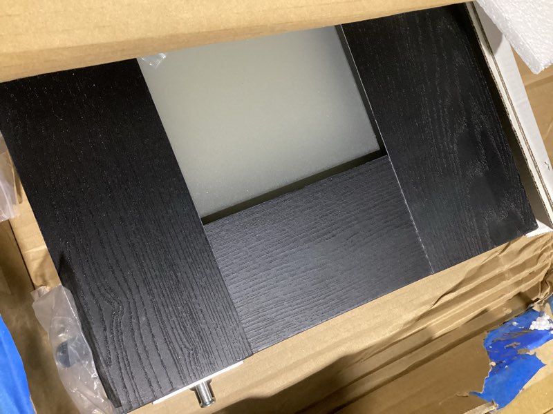 Condition photo showing Good Condition for inmplete hardware missing smartstandard 24in x 80in closet bifold door with bi-fold door hardware kit included, tempered frosted glass closet door, preassembled panel, water-proof pvc surface, black fit 24\"×80\" opening blacko