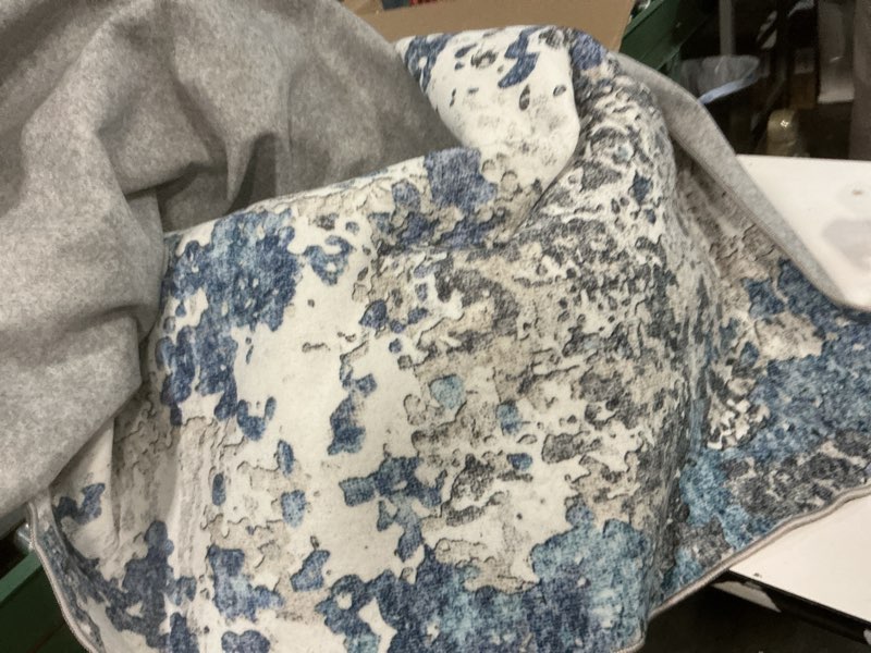 Condition photo showing Good Condition for Art&Tuft 5x7 Abstract Blue Rug, Anti-Slip, Machine Washable