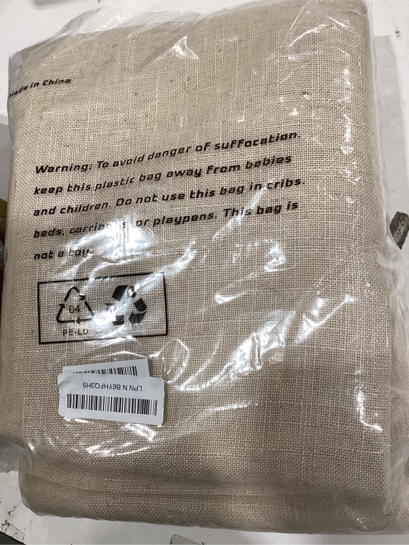 lamit semi sheer linen curtains for living room, 80 inch length light filtering panels bronze gromme