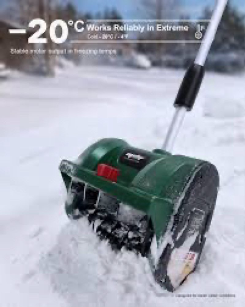 mellif cordless snow shovel, 12-inch brushless snow blower compatible with makita 18v battery, inclu