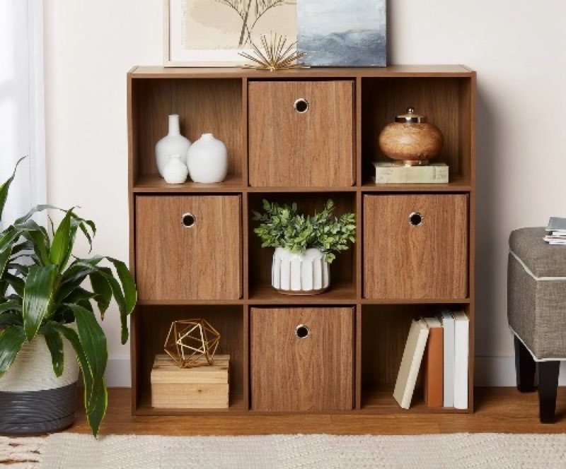 MAINSTAYS 9-CUBE ORGANIZER WARM WALNUT