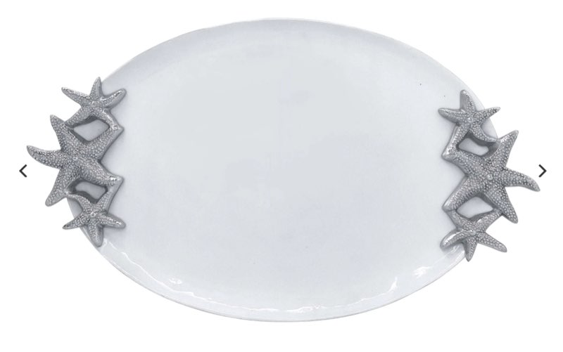 Mariposa Starfish Handled Oval Platter