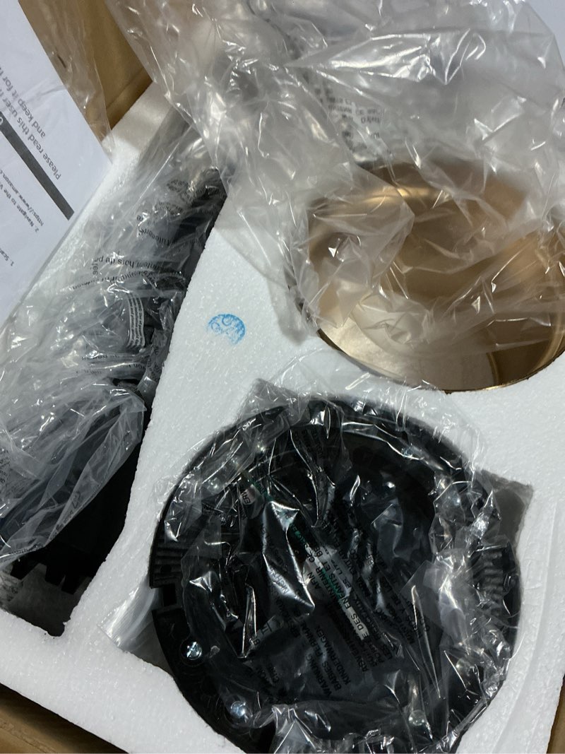 Condition photo showing Good Condition for 52 Inch Smart Ceiling Fan with Light and Remote, Indoor 3 Blade Black Gold Low Profile Flush Mount Modern Ceiling Fan for Bedroom Living Room