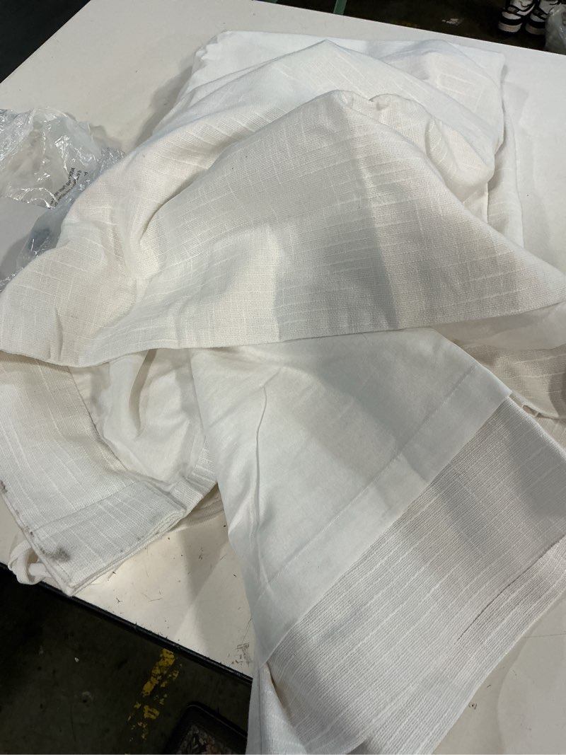 Condition photo showing As Is for quince cotton slub curtain - single panel, 48x96, white, 1 piece