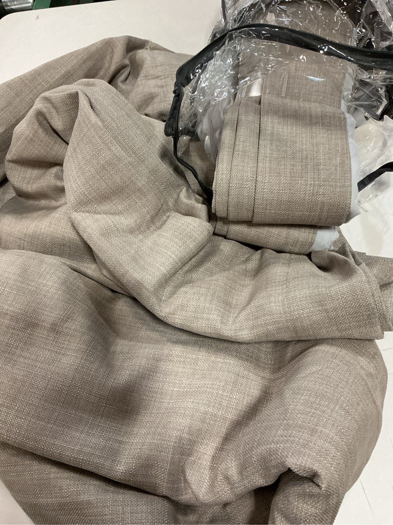 Condition photo showing Good Condition for Pinch Pleated Drapes Linen Room Darkening Curtains 96 Inches Long for Bedroom, Taupe Black Out Floor to Ceiling Sound Dampening Double Layer Living Room Viral Windows Burg 2 Panels Set Burlywood Birch Burlywood Birch 40"W x 96"L (Pack of 2)