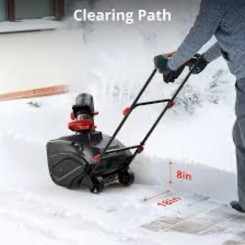 amerisun 18-inch electric snow blower, 15-amp corded snow thrower with 30 ft throwing distance, easy