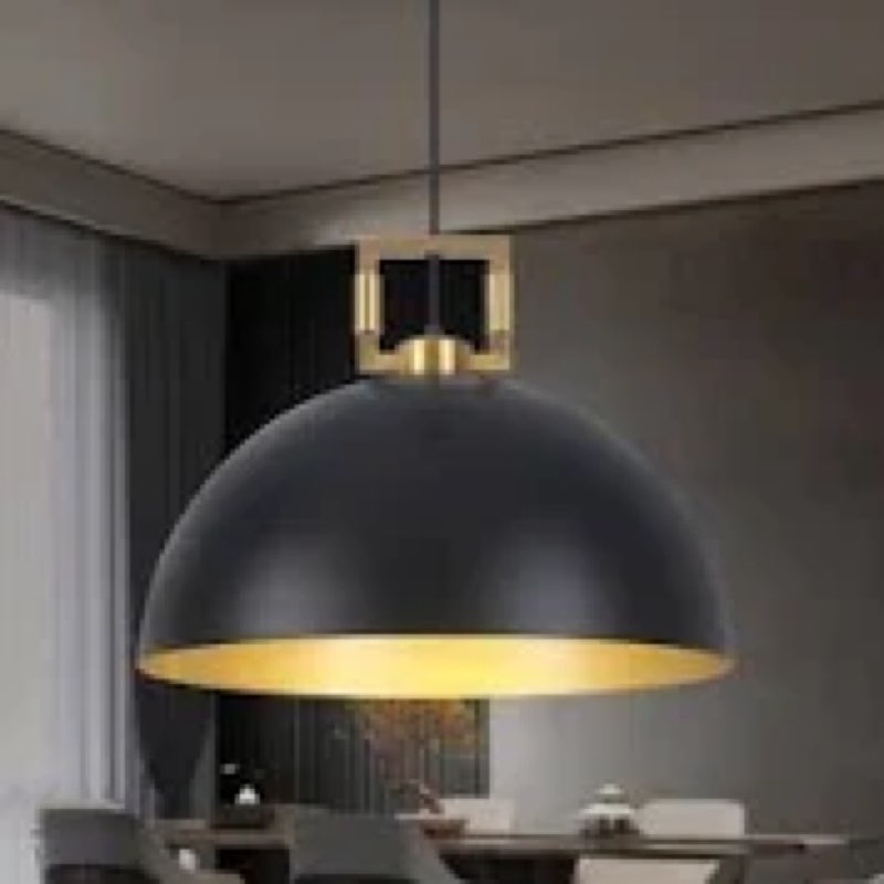 17.72" large pendant lights kitchen island, black and gold dome pendant lights, modern farmhouse adj