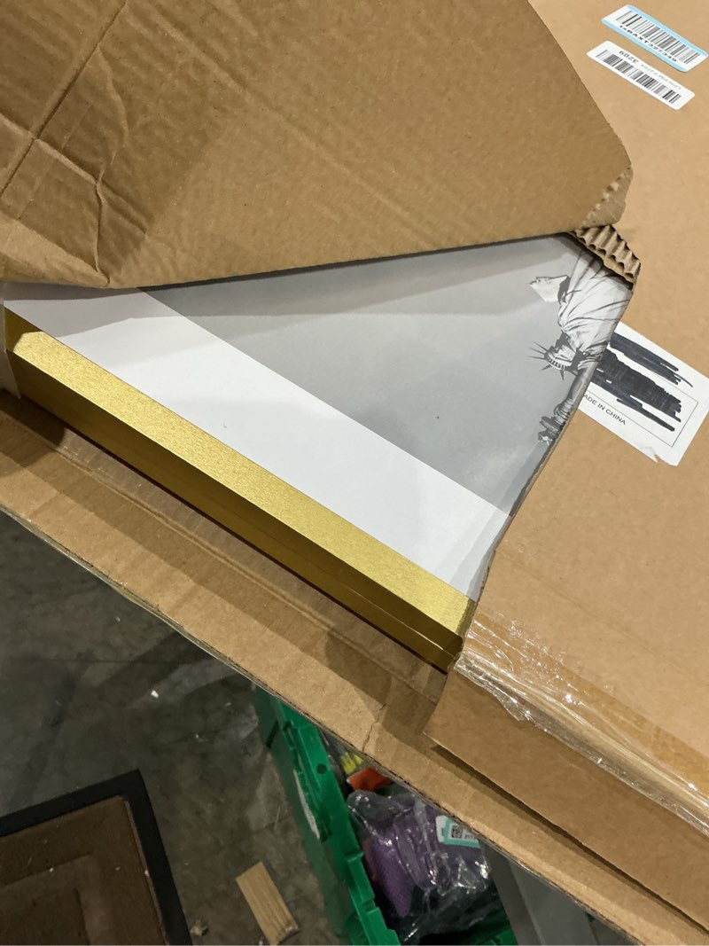 Condition photo showing New/Like New for fixsmith 8x10 picture frame set of 2, gold picture frames collage for tabletop or wall display, photo frame with hd plexiglass, display pictures 5x7 with mat or 8x10 without mat gold 8"×10"
