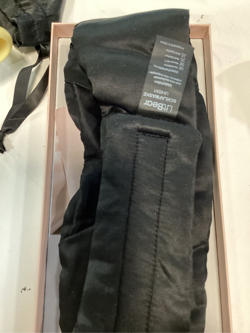 Condition photo showing Good Condition for litbear silk sleep mask for side sleeper, eye mask sleeping for women men 100% 22 momme pure mulberry silk, face-hugging padded eye cover for sleeping with adjustable band (black)