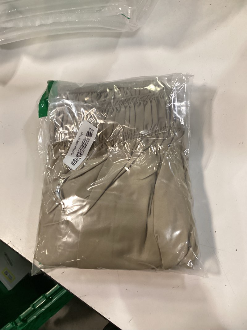 Condition photo showing New/Like New for Wrap Around Dust Ruffle Bed Skirt - Beige - for King Size Beds with 12 Inch Drop - Easy Fit Elastic Strap - Adjustable Pleated Bedskirt w/Brushed Fabric - Wrinkle Free - for Women, Men, Kids & Teens King/Cal King 12" - Drop 11 - Beige