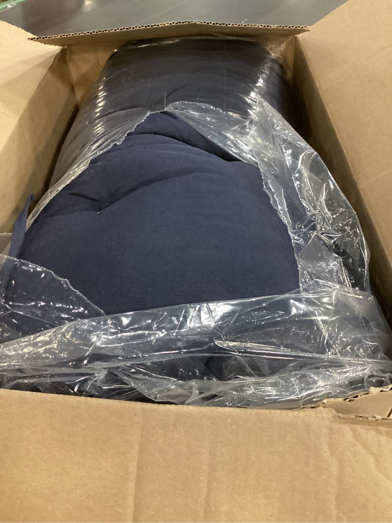 Condition photo showing Good Condition for porch replacement swing cushions for outdoor: 2-3 seater garden waterproof patio bench cushion with ties - 4" thick swing chair cushion for backyard furniture loveseat dark blue 40x40in