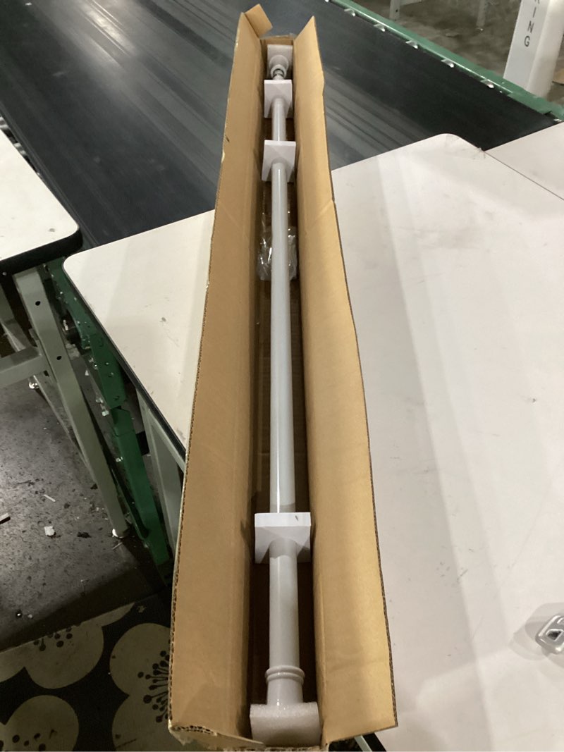 Condition photo showing Good Condition for zenna home adjustable curtain tension rod, no drill expandable tension window rod, easy installation, rental friendly, 51 - 120 inches, white white 51" to 120"