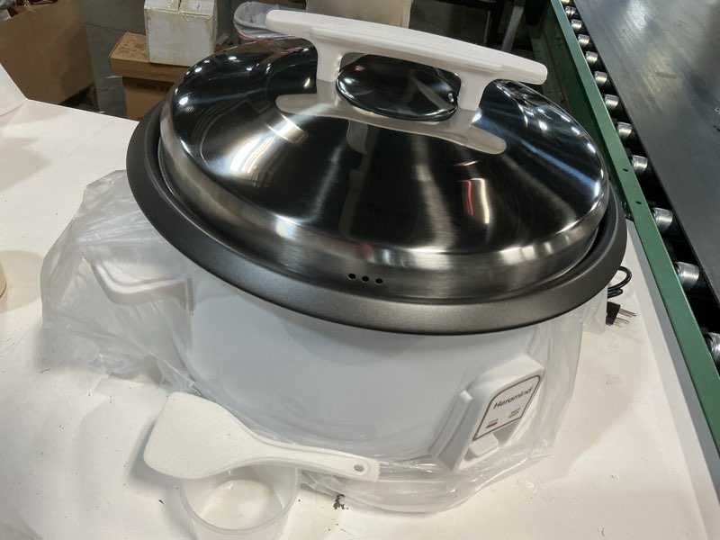 Condition photo showing Good Condition for Commercial Rice Cooker, 90-Cup Rice Cooker, 16Qt / 18 L Large Rice Cooker with Nonstick Inner Pot, Fast Cooking and Auto Keep Warm, with Rice Cup and Paddle, Easy to Clean, 1950W