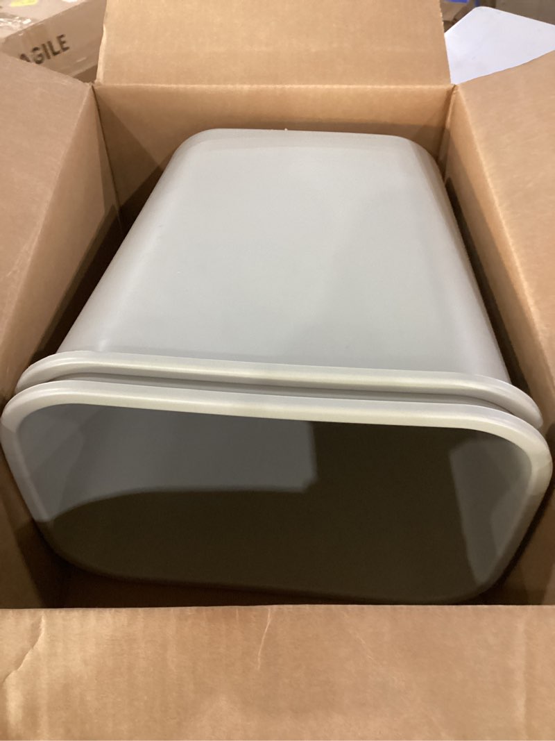 Condition photo showing As Is for missing one waste basket**** winco waste basket for home and office, 7 gallon, beiges