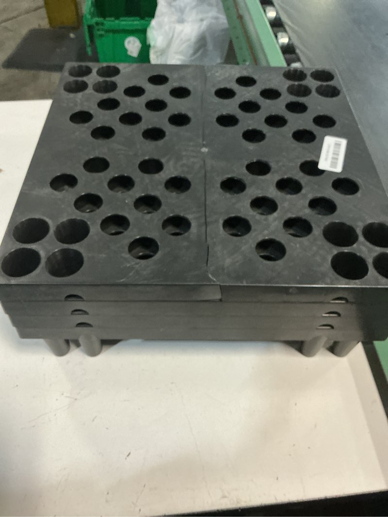 Condition photo showing As Is for geelin 4 pcs plastic pallets for basement storage lightweight waterproof floor pallet nestable interlocking storage pad with breathable grids for restaurant shop warehouse (15.8 x 15.8 x 3.9\") 6 15.8 x 15.8 x 3.9\"