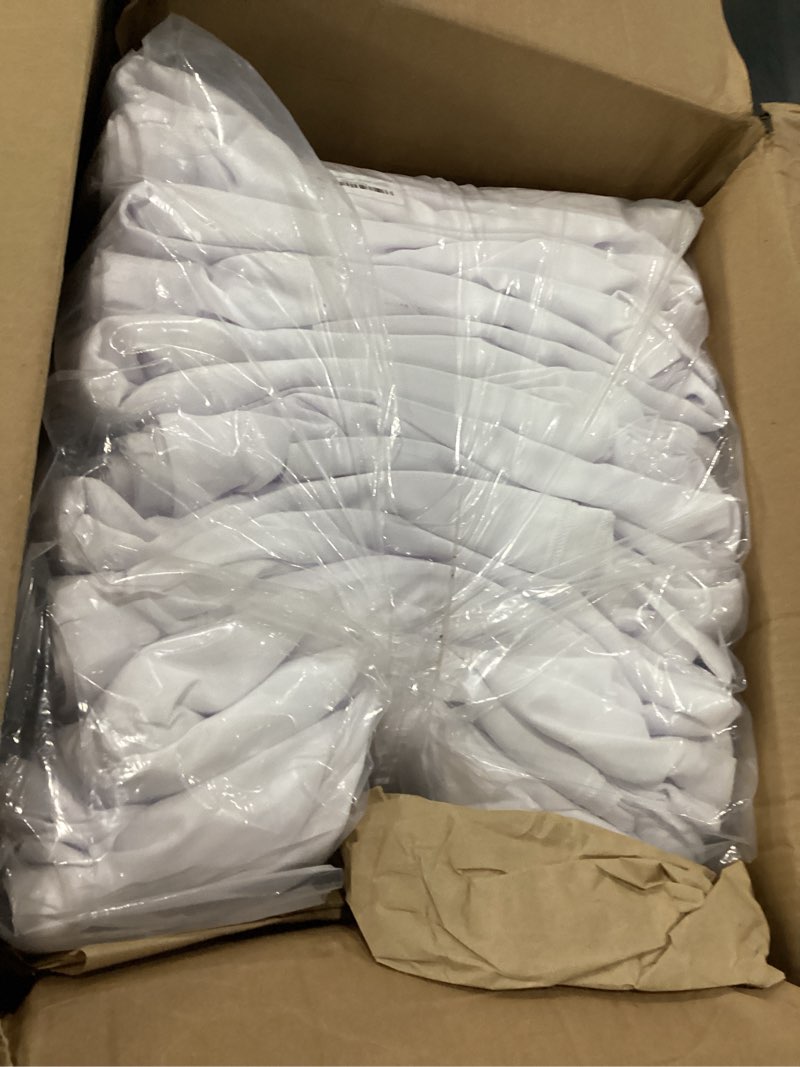 Condition photo showing New/Like New for surmente 10 pack white table skirt for rectangle tables-14ft black skirting for teacher desks, weddings, banquets, or parties white 10