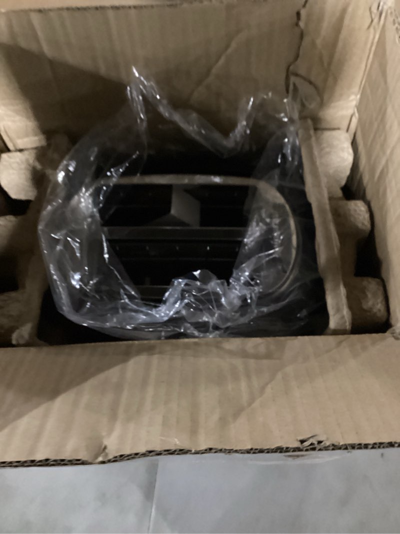 Condition photo showing As Is for Amazon Basics 2 Slice Toaster, With 6 Browning Settings, Extra Wide Slots For Bagels and Special Breads, Removable Easy-to-Clean Crumb Tray, Cancel/Defrost/Bagel Buttons, 900W, Black & Silver 2 Slice Silver Front