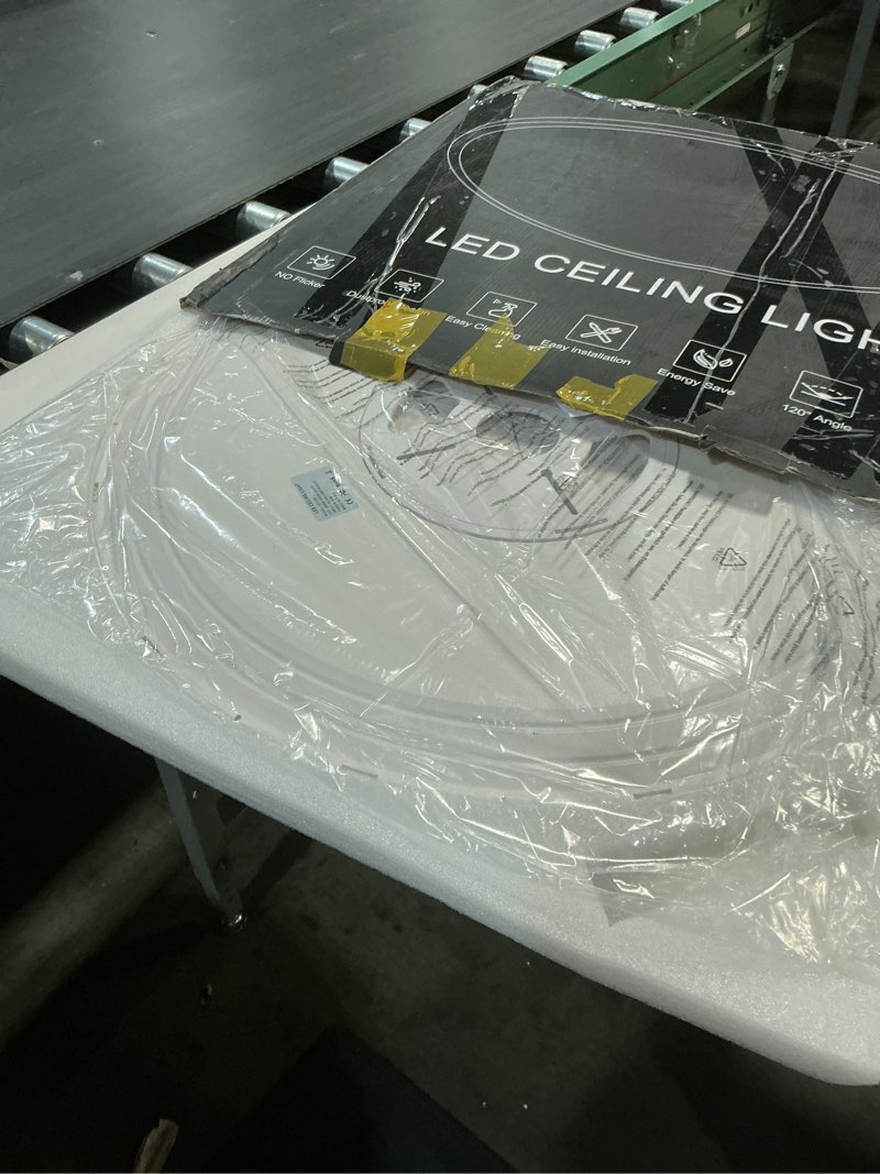 Condition photo showing Good Condition for 24 Inch Dimmable Ceiling Light Flush Mount 54W Remote Control LED Fixture 5400LM 3000K-6500K Adjustable Round Bright Lamp for Bedroom Kitchen Living Room Dining Bathroom White 24 Inch White