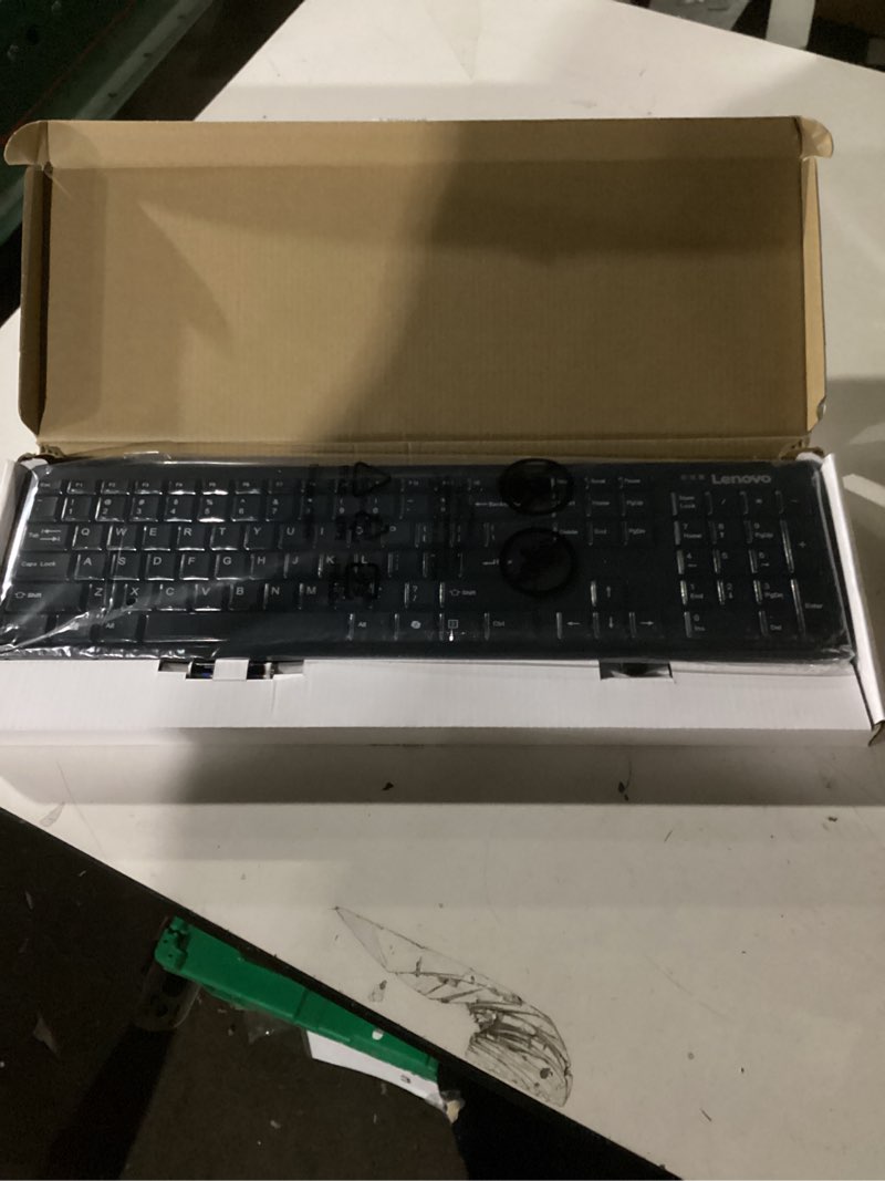 Condition photo showing New/Like New for Lenovo 100 Wireless Compact Keyboard – Cordless Keyboard for PC & Laptop with Windows – Silent Keys – Full-Size Layout with Numeric Keypad – Plug & Play USB Receiver – Portable, Black 100 Keyboard