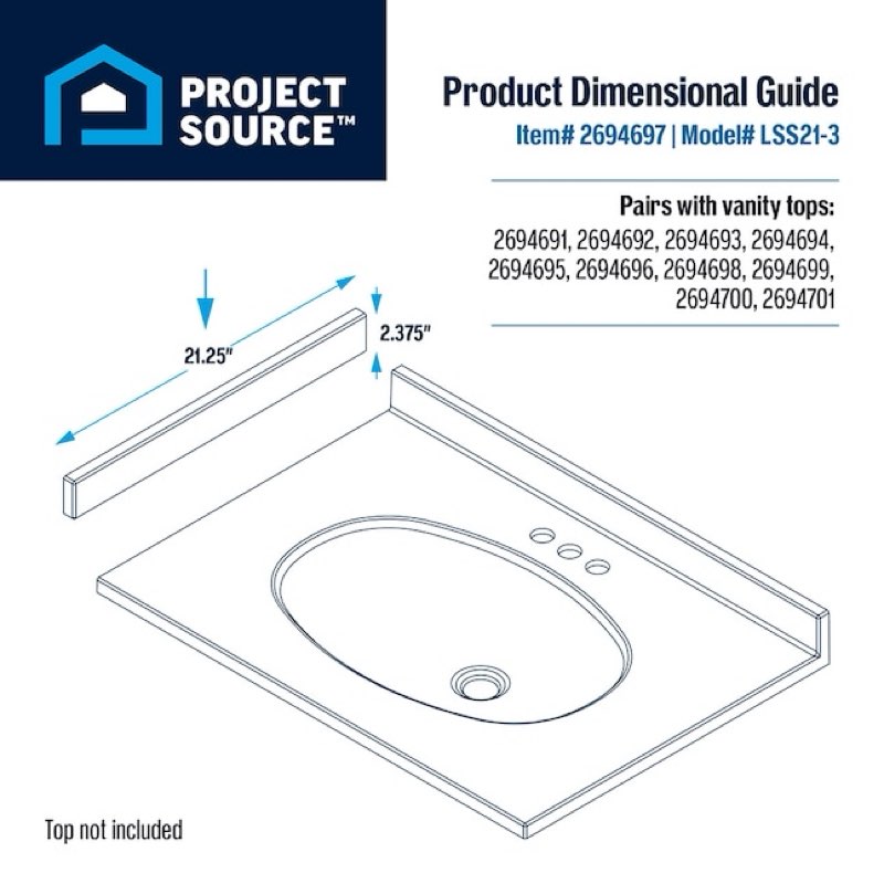 project source cultured marble vanity tops & bathroom side splash